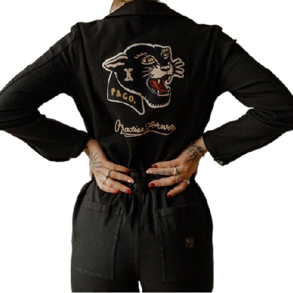 Paradise Forever Boilersuit - Washed Black Size US10 UK14